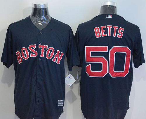 Red Sox #50 Mookie Betts Navy Blue New Cool Base Stitched MLB Jersey